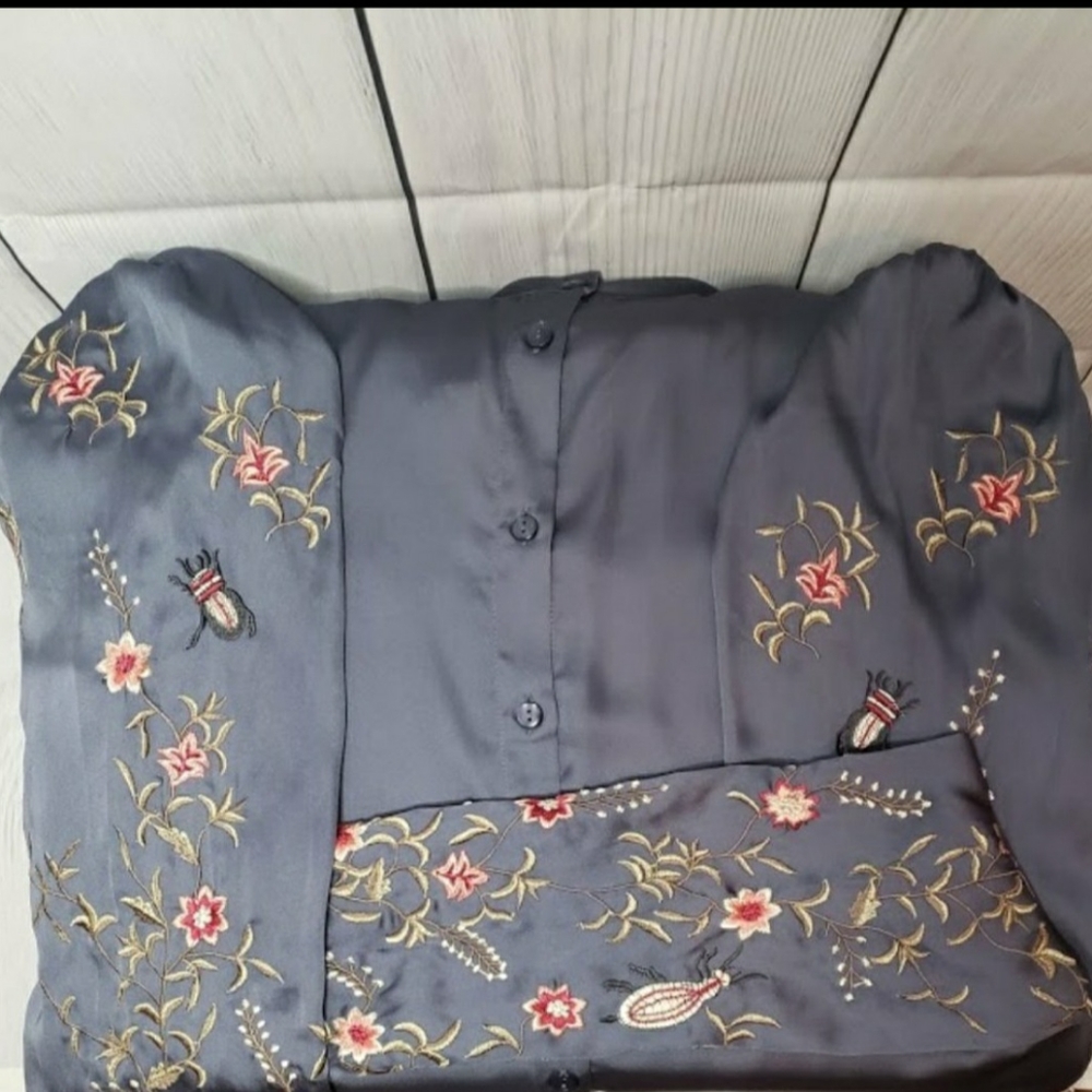 H & M Silky Embroidery Blouse